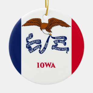 Cerâmica Ornamento com a bandeira de Iowa