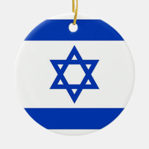Cerâmica Ornamento com a bandeira de Israel