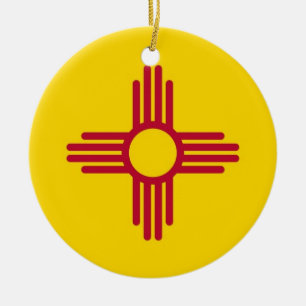 Cerâmica Ornamento com a bandeira de New mexico