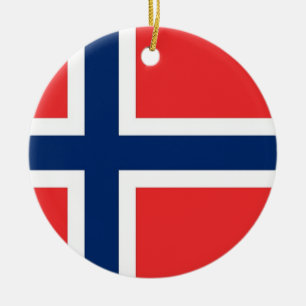 Cerâmica Ornamento com a bandeira de Noruega