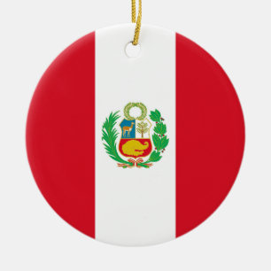 Cerâmica Ornamento com a bandeira de Peru