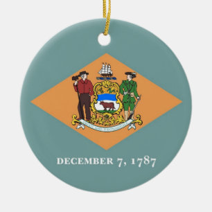 Cerâmica Ornamento com bandeira de Delaware
