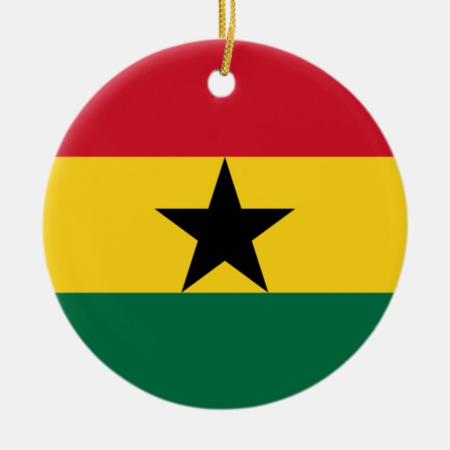 Cerâmica Ornamento com bandeira de Gana (Frente)