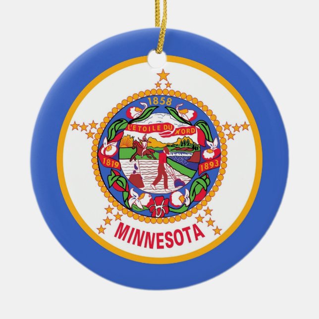 Cerâmica Ornamento com bandeira de Minnesota (Frente)