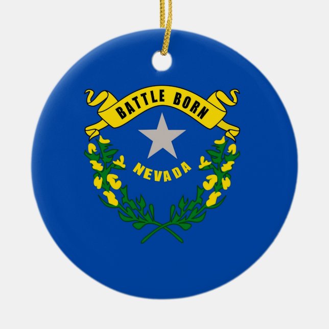 Cerâmica Ornamento com bandeira de Nevada (Frente)
