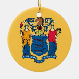 Cerâmica Ornamento com bandeira de Nova Jersey