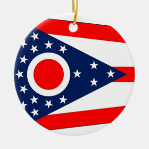 Cerâmica Ornamento com bandeira de Ohio