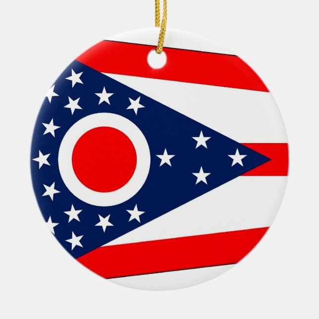 Cerâmica Ornamento com bandeira de Ohio (Frente)