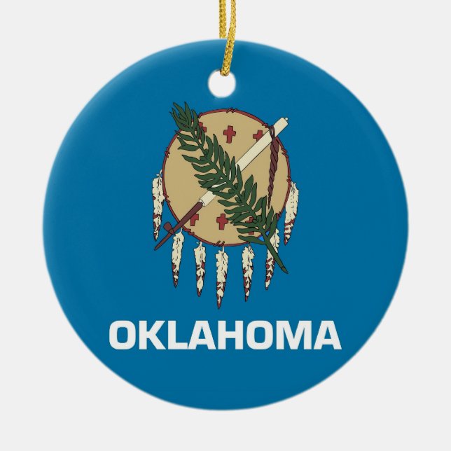 Cerâmica Ornamento com bandeira de Oklahoma (Frente)