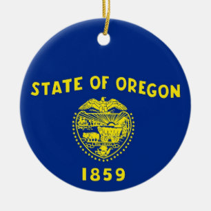Cerâmica Ornamento com bandeira de Oregon