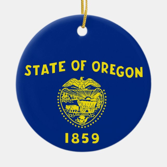 Cerâmica Ornamento com bandeira de Oregon (Frente)