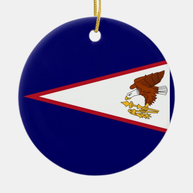 Cerâmica Ornamento com bandeira de Samoa Americana (Frente)