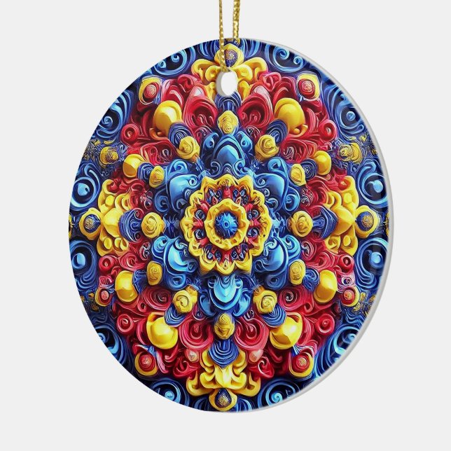 Cerâmica Ornamento com Design romeno de cores (Esquerda)