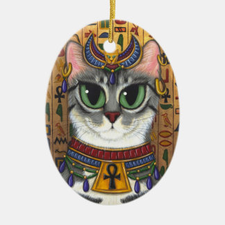 Cerâmica Ornamento da arte do gato de Bastet do egípcio da