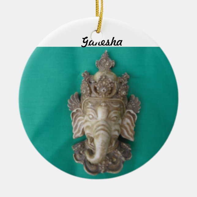 Cerâmica Ornamento da árvore da abertura de Ganesha (Frente)