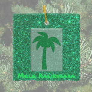 Cerâmica Ornamento da Árvore de Natal bonito Hawaiana Glit