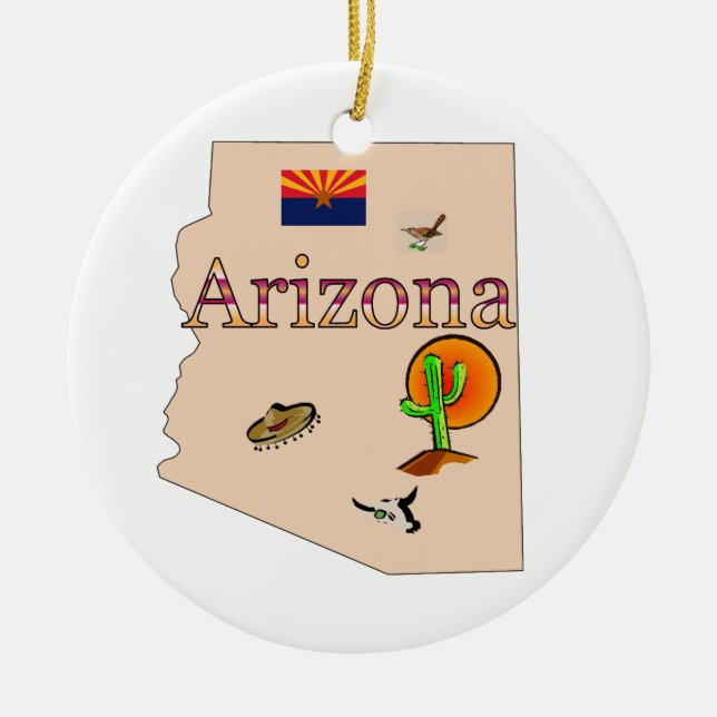 Cerâmica Ornamento da árvore de Natal da arizona (Frente)