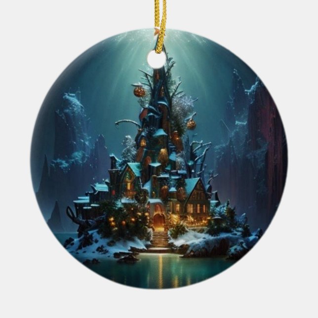 Cerâmica Ornamento da árvore de Natal da Magalhantis (Frente)