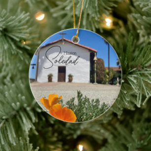 Cerâmica Ornamento da árvore de Natal da Missão Soledad Sou