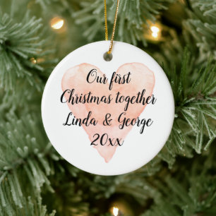 Cerâmica Ornamento da árvore de Natal de casal de 1rua