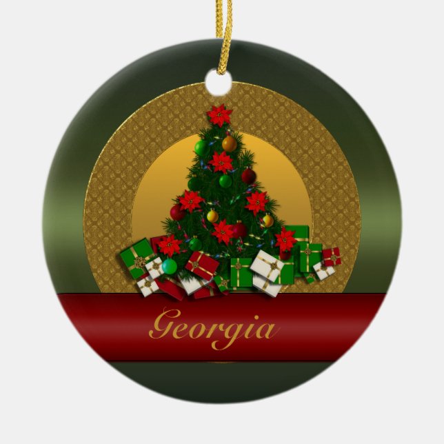 Cerâmica Ornamento da árvore de Natal de Geórgia (Frente)