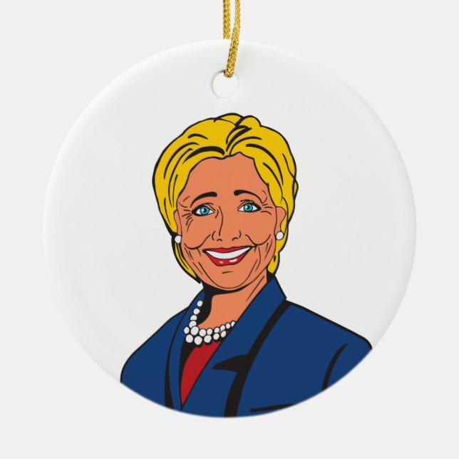 Cerâmica Ornamento da árvore de Natal de Hillary Clinton (Frente)