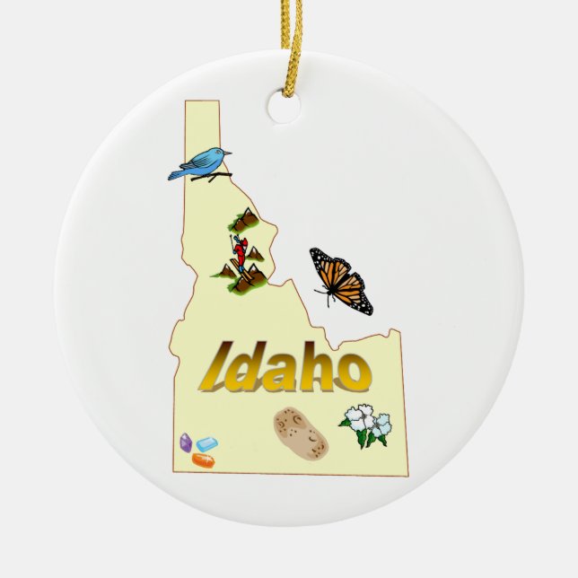 Cerâmica Ornamento da árvore de Natal de Idaho (Frente)