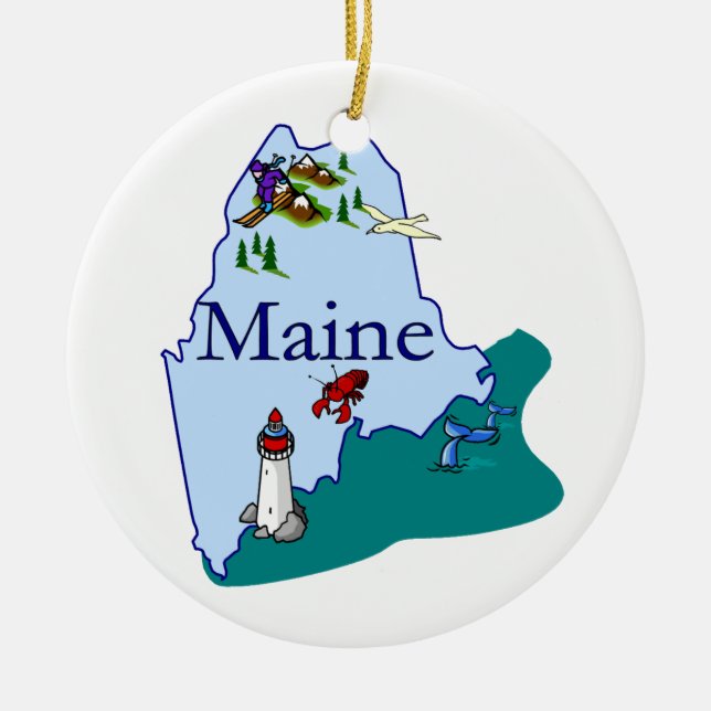 Cerâmica Ornamento da árvore de Natal de Maine (Frente)