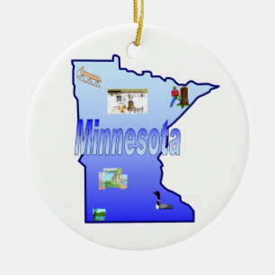 Cerâmica Ornamento da árvore de Natal de Minnesota