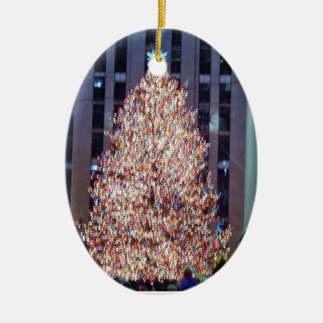 Cerâmica Ornamento da árvore de Natal de NYC (Frente)