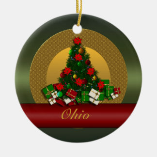 Cerâmica Ornamento da árvore de Natal de Ohio