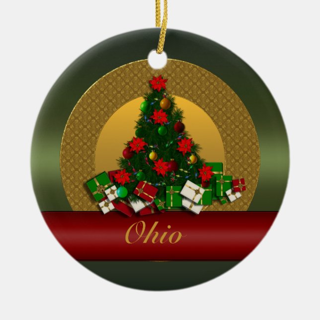 Cerâmica Ornamento da árvore de Natal de Ohio (Frente)