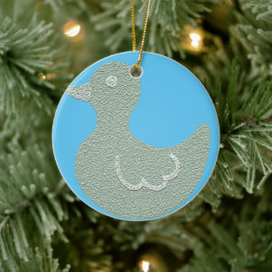 Cerâmica Ornamento da Árvore de Natal de Pato Doce