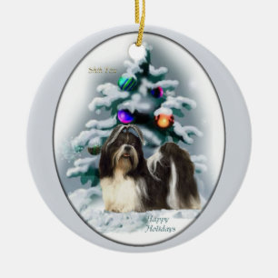 Cerâmica Ornamento da árvore de Natal de Shih Tzu