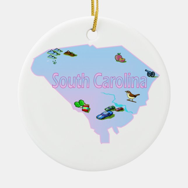 Cerâmica Ornamento da árvore de Natal de South Carolina (Frente)