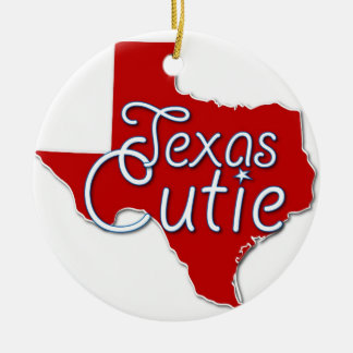 Cerâmica Ornamento da árvore de Natal de Texas Cutie