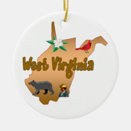 Cerâmica Ornamento da árvore de Natal de West Virginia