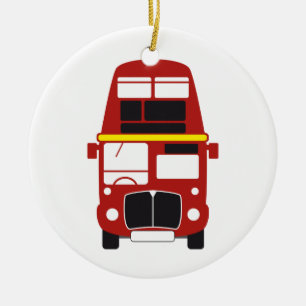Cerâmica Ornamento da árvore de Natal do autocarro de dois