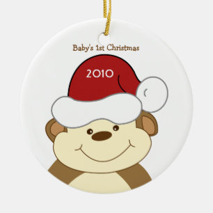 Cerâmica Ornamento da árvore de Natal do BEBÊ do MACACO 