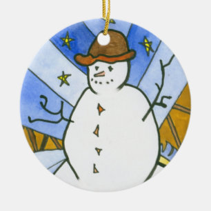 Cerâmica Ornamento da árvore de Natal do Juggler da estrel