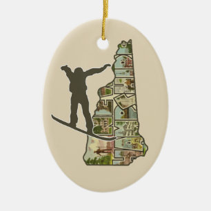 Cerâmica Ornamento da árvore de Natal do snowboarder de Ne