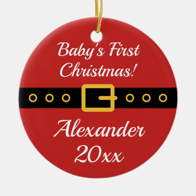 Cerâmica Ornamento da árvore de Natal Santa Claus, 1rua de  (Frente)