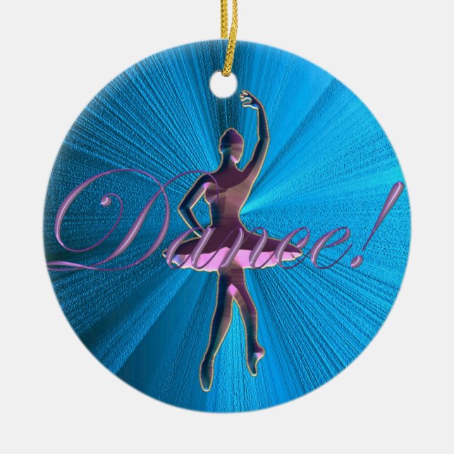 Cerâmica Ornamento da bailarina do rosa e do azul de (Frente)