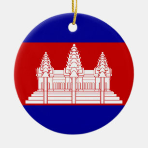 Cerâmica Ornamento da bandeira de Cambodia