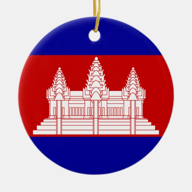 Cerâmica Ornamento da bandeira de Cambodia (Frente)