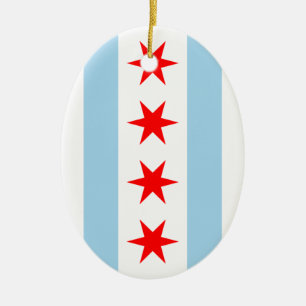 Cerâmica Ornamento da bandeira de Chicago