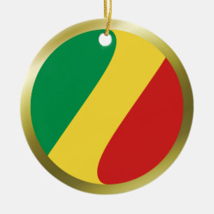 Cerâmica Ornamento da bandeira de Congo-Brazzaville