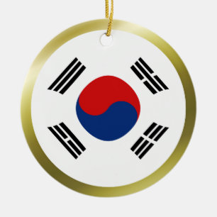 Cerâmica Ornamento da bandeira de Coreia do Sul