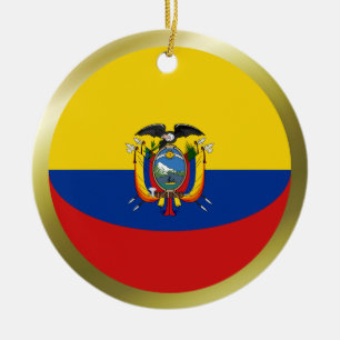 Cerâmica Ornamento da bandeira de Equador