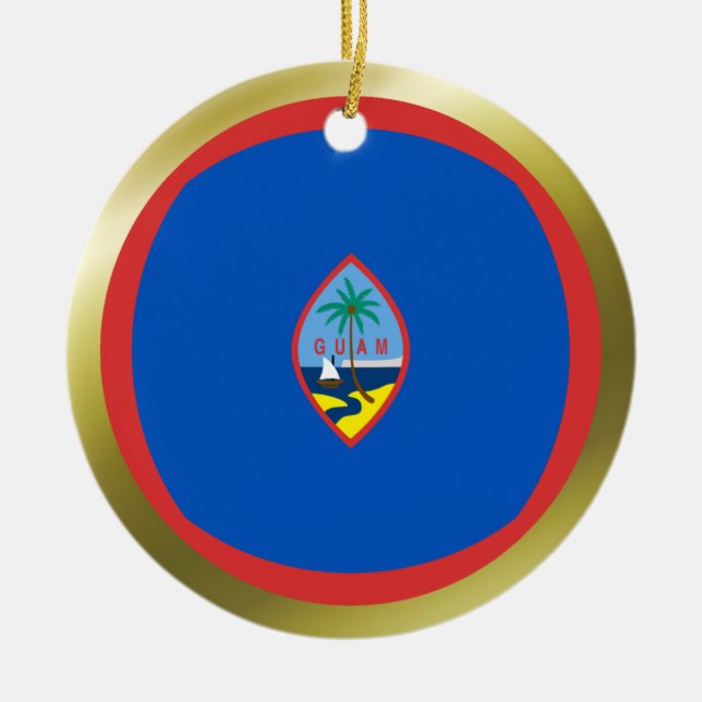 Cerâmica Ornamento da bandeira de Guam (Frente)